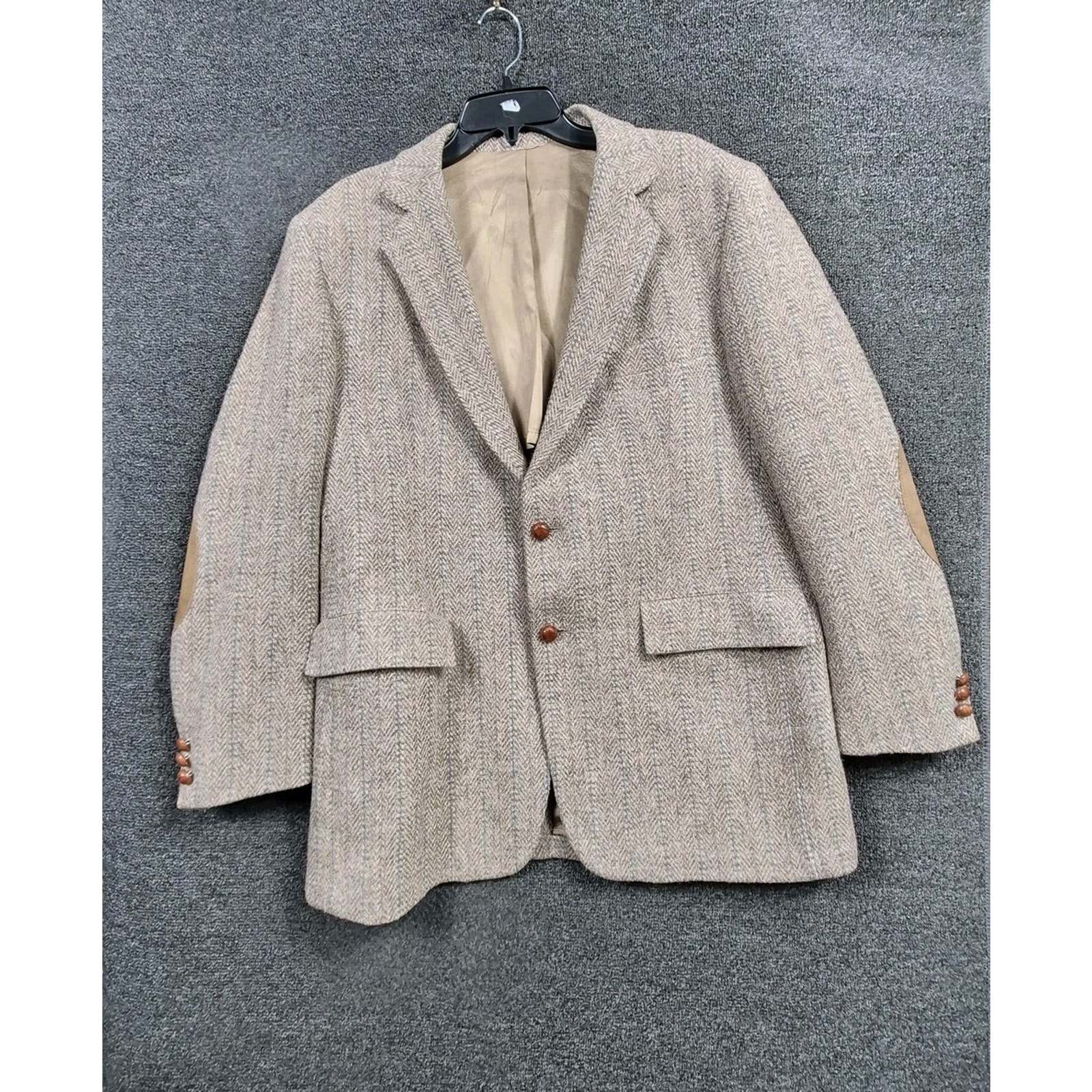 Vintage Stix Baer & Fuller Blazer Mens Medium Brown Wool Tweed Elbow Patch 70s
